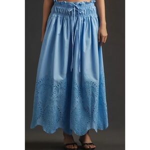 Blue Smocked Maxi Skirt